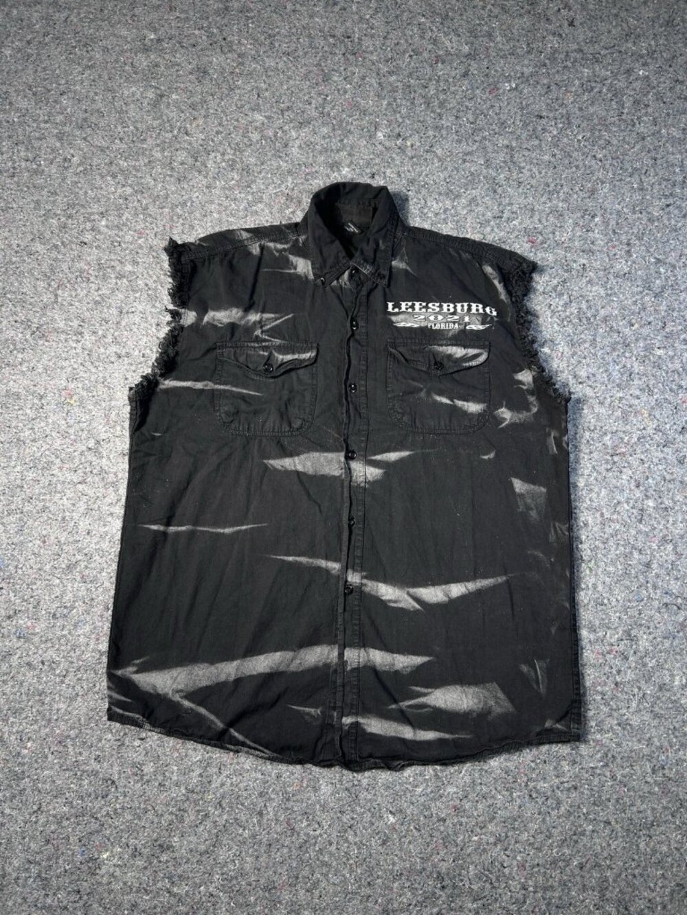 Biker  Wear USA Cut Off Vest Leesburg Florida 2021 Graphic Size Large - Picture 6 of 7